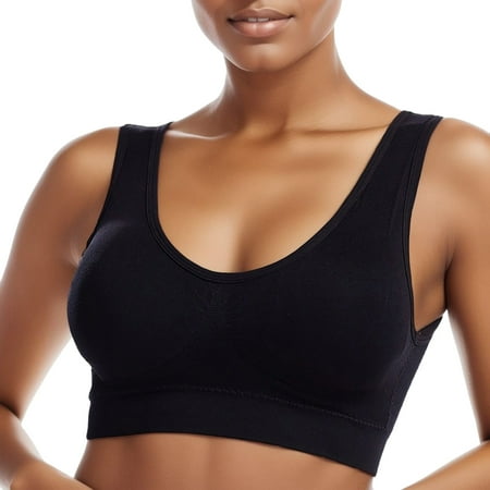 ASFGIMUJ Bras For Women Full Coverage Seamless Mid Solid Color Sports Bra With Removable Bra Pad Comfort Bra