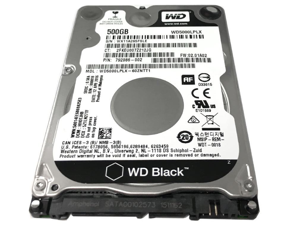 Western Digital WD5000LPLX 500GB 7200RPM SATA 6Gb/s 2.5in Laptop Hard Drive 