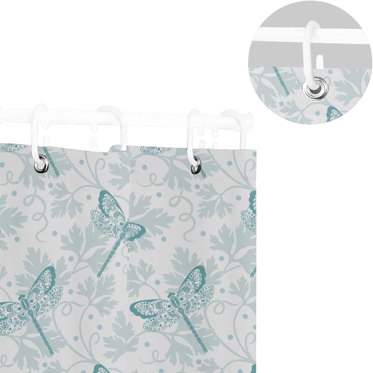 12-Piece Dragonfly Shower Curtain Hooks - Stainless Steel, Rustproof, Bronze Finish - View #13