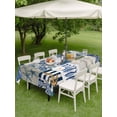 thumbnail image 4 of Outdoor Tablecloth with Umbrella Hole for Patio/Picnic/Party/Camping, Summer Coastal Waterproof Table Cloth Rectangle Table Cover Washable, Nautical Anchor Sailboat Marine Life Vintage (54"x 80"), 4 of 8