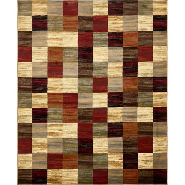 Unique Loom Barista Geometric Squares Area Rug 8' x 10' Rectangular Multi/Beige