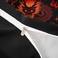 thumbnail image 3 of Metsweet Red Dragon Duvet Cover Queen, Japanese Style Queen Bedding,Black Reversible,3-Piece,1 Duvet Cover and 2 Pillowcases, 3 of 5