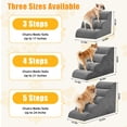 thumbnail image 2 of Gianna 21" Dog Stairs for Bed, 4-Step Non-Slip Pet Steps for Small Dogs and Cats, Indoor, Grey, 2 of 5