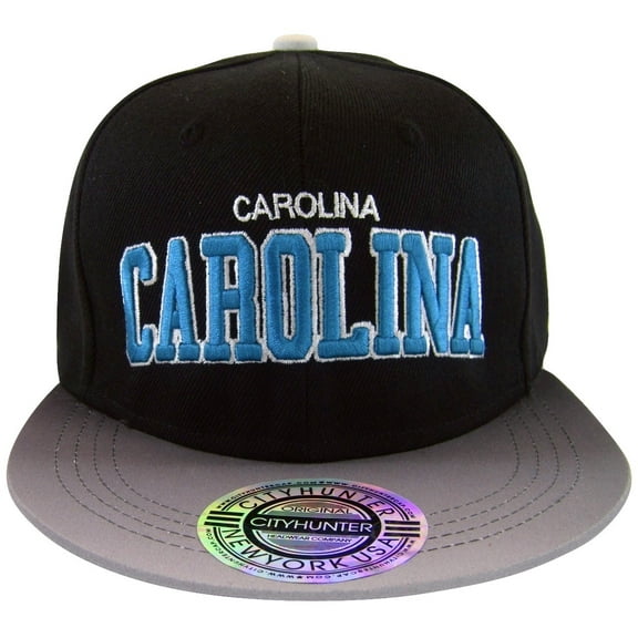 City Hunter Carolina Men's Adjustable Snapback Baseball Caps (Black/Blue Gradation)