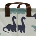 thumbnail image 3 of Howarmer Canvas Laundry Basket with Handles, Black & Green Dinosaurs, 3 of 8