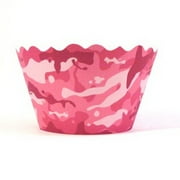 (Price/pack)Bella Cupcake Couture Camo Pink Cupcake Wrappers Pk of 12