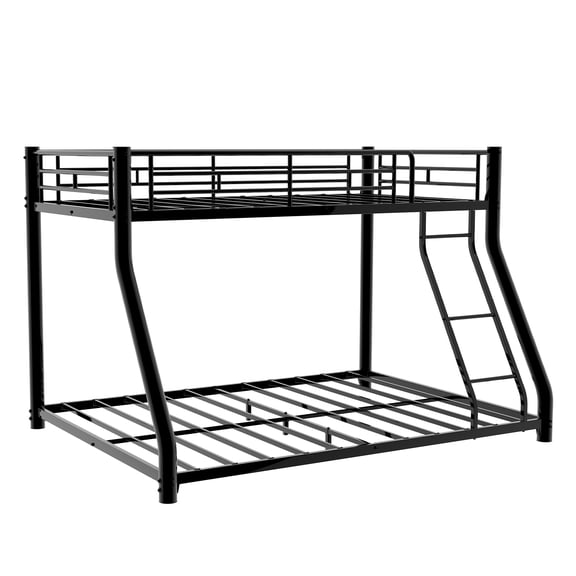 taoruifang Twin Over Full Metal Bunk Bed, Heavy Duty Metal Bunk Bed Frame, Bunk Bed Twin Over Full with Ladder & Full-Length Guardrail for Teens Adults, Noise Free