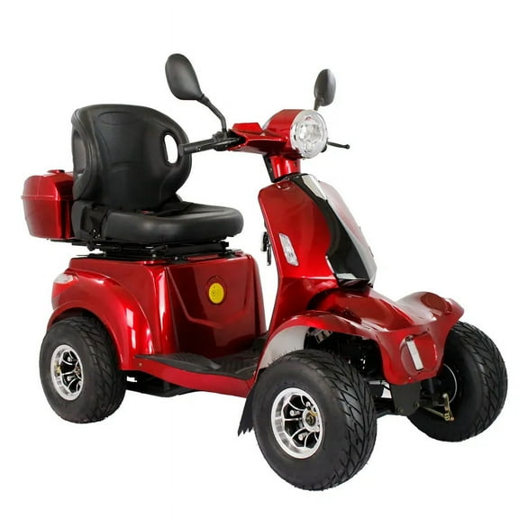 Luxuryton X-1000 All-Terrain 4-Wheel Mobility Scooter with Rear Trunk, 500 lb Limit