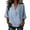 Blue, variant on Womens Tops 3/4 Sleeve Turn down Collar T-Shirts Casual Loose Summer Plain Dailywear Basic Tops