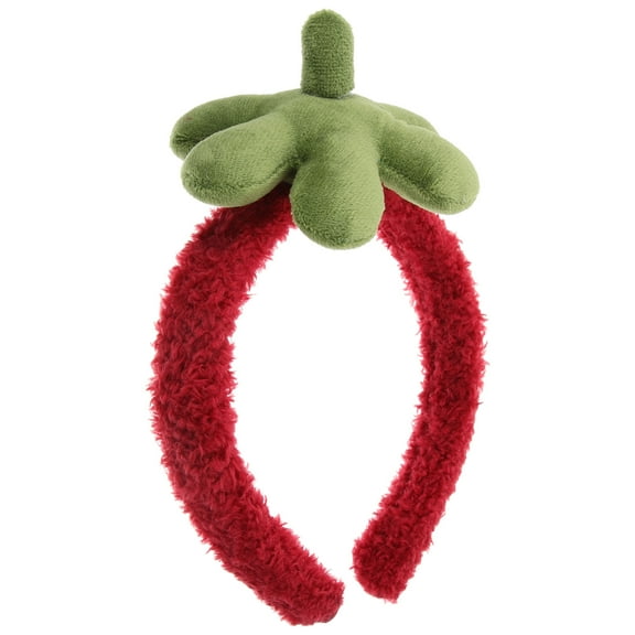 Raindrops Funny Spa Headband Strawberry Coral Fleece 1Set for Women Daily Use