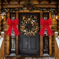 thumbnail image 6 of Pakyozj 2 Pcs Red Christmas Bows Outdoor Decorations - 16”x24”Large Christmas Tree Topper Bow, Velvet Wreath Bow with Glitter Gold Edge for Xmas Home Front Door Decor, 6 of 7