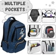 thumbnail image 7 of Bulopur Dark Blue Starry Astronaut Rocket Kids Backpack for Boys, Cool Outer Space Cartoon Print School Bag Lightweight/Breathable/Durable/Waterproof Multi-Pocket Book Bag for Back to School, 7 of 7