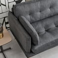 thumbnail image 5 of 78.7''W Modern Accent Sofa, Comfy Sofa Couch with Solid Wood Frame, 3-Seater Tufted Sofa with Sturdy Metal Legs for Living Room, Bedroom, Apartment, Dark Grey, 5 of 7