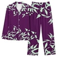 thumbnail image 2 of Pajama for Women 2 Piece Long Sleeve Sleepwear Loungewear Cute Graphic Button Down Pjs Sets Fall Cotton Lounge Outfits (Purple S), 2 of 2