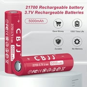 CBJJ Rechargeable 3.7V 21700 Battery 5000mAh Flat Top Rechargeable Li-ion Batteries for Flashlight