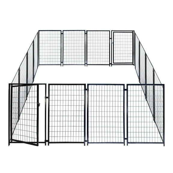 Aleko Luna Expandable Heavy-Duty Dog Kennel – 16 Panel – 10x10x4 ft