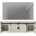thumbnail image 6 of WAMPAT Modern Farmhouse TV Stand with Sliding Barn Doors、 Storage Shelf Cabinets for ups to 75 inch TV, 70" Wood Entertainment Center, Media TV Console Table with for Living Room，Antique White, 6 of 7