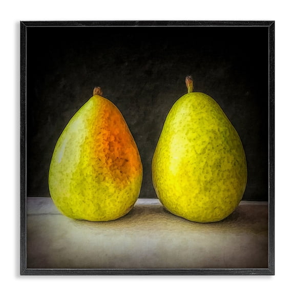 Stupell Industries Transitional Pear Duo Still Life Black Framed Giclee Art, 12 x 12, by Graffitee Studios
