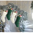 thumbnail image 2 of 14" Green and Ivory Knit Christmas Stockings,4 Pack, 2 of 4