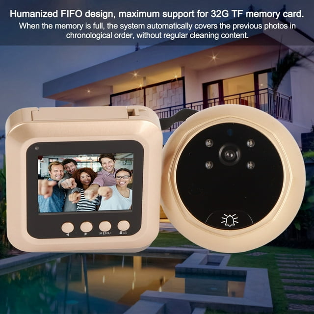 Timbre eléctrico para puerta, 2,4 pulgadas, 1080P, inteligente, mirilla eléctrica, cámara de seguridad, visor, mirilla, elegante y moderna