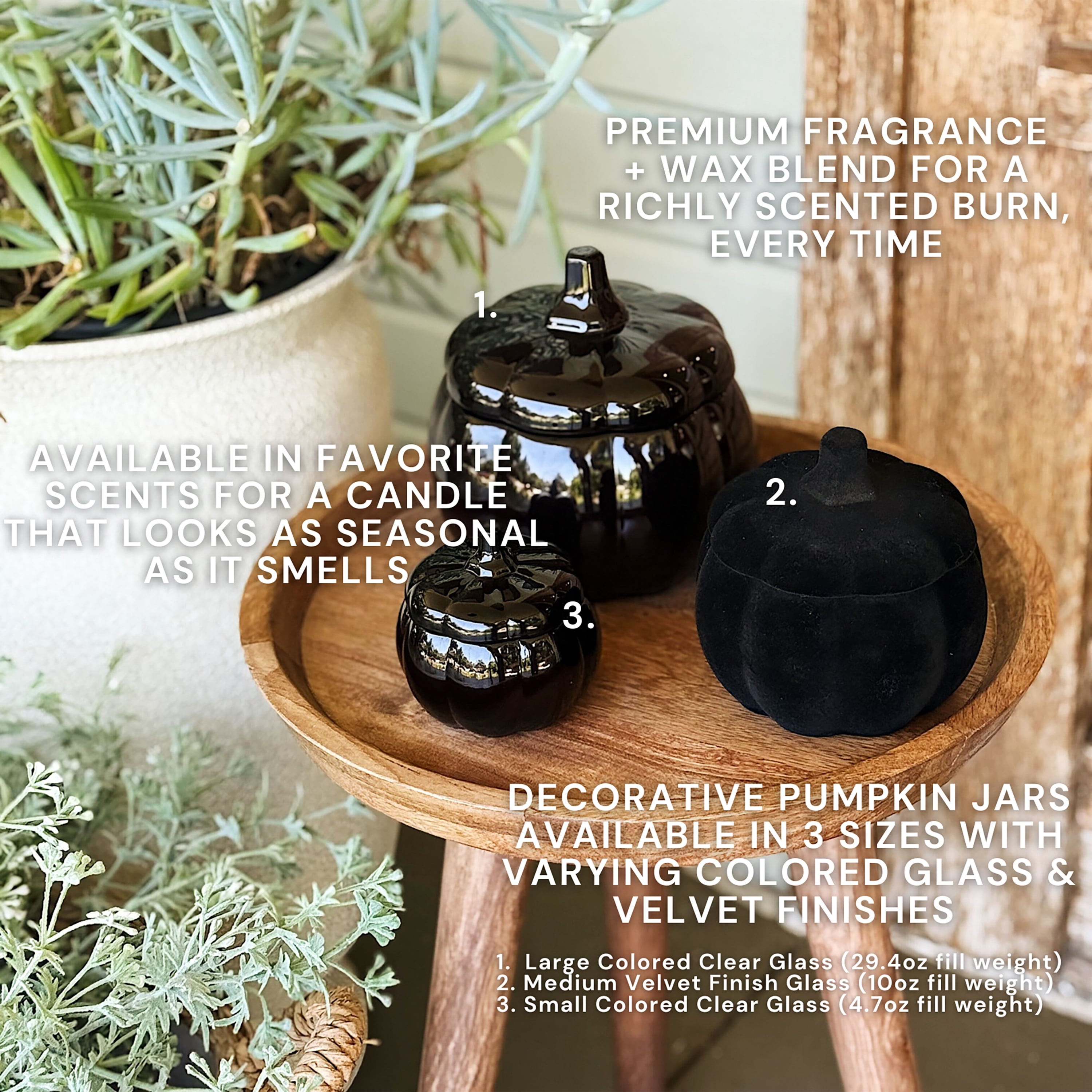 Better Homes & Gardens Warm Leathered Amber Scented 2-Wick 10oz (284.3 g) Medium Flocked Pumpkin Jar Candle