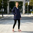 thumbnail image 4 of Smawell Women's Mid Length Hooded Parka Windbreaker Jacket, Casual Drawstring Waist Utility Coat with Multi Pockets, Lightweight Windproof Outdoor Trench Coat for Fall Spring, 4 of 6