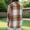 thumbnail image 5 of Cardigan Sweaters For Women Plush Coat Long Sleeve Plaid With Pocket Loose Coat Polyester Blending Coats Outerwear Jackets 1Pc Yellow Xl Sweaters For Women, 5 of 8