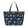 thumbnail image 2 of Naloa Funny Spaceships Large Capacity Beach Bag, Waterproof Sandproof Beach Swim Pool Bag Tote Bag for Women, 2 of 7