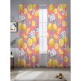 thumbnail image 2 of Summer Fruit Sheer Curtains 2 Panels Set Watercolor Lemon Cute Frangipani Blue Leaves Farmhouse Sheer Window Curtains Light Filtering Rod Pocket Voile Drapes for Bedroom Living Room 52"X96", 2 of 9