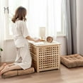thumbnail image 3 of 4 Pack Floor Pillow Meditation Pillow Solid Thick Tufted Seat Cushion For Living Room Khaki, 3 of 14