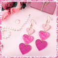 thumbnail image 4 of Pendientes FULLIVE en acrílico con forma de corazón rojo y rosa para San Valentín, 4 of 7
