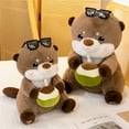 thumbnail image 4 of Cute Coconut Drinking Otter Plush Toy - Creative Cartoon Animal Doll for Children, Ideal Birthday Gift, Soft and Huggable Stuffed Animal,A, 4 of 4