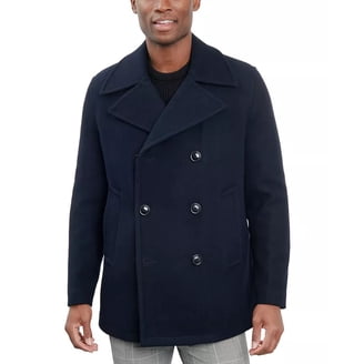 Claiborne Mens Black Wool Blend Pea Coat Jacket XX-Large - Walmart.com