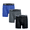 Black, Charcoal, Dazzling Blue, variant on Wrangler Men’s Lightweight Performance Stretch Boxer Briefs,3-Pack