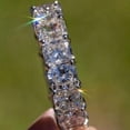 thumbnail image 3 of 5Ct Asscher Cut Real Moissanite Full Eternity Wedding Ring 14K White Gold Plated, 3 of 4
