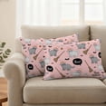thumbnail image 2 of Pink Halloween Outdoor Waterproof Pillow Covers, Cat Bat Ghost Pumpkins Decorative Rectangle Throw Pillowcase Sofa Cushion Sham for Patio/Couch/Chair, 20"x12" 2 Pack, 2 of 8