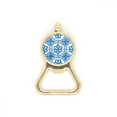 thumbnail image 1 of Talavera Blue Pattern Flower Ilustration Beer Bottle Cap Opener Stainless Steel Key Chain, 1 of 3