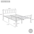 thumbnail image 3 of alazyhome Full Size Classic Metal Platform Bed Frame-Mattress Foundation Steel Slat Support, White, 3 of 6