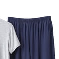 thumbnail image 5 of PIWHJQK 2 Pieces Men Pajama Set Elastic Waist Sleepwear Men's Solid Crew Neck Tee Elastic Pocket Shorts 2 Piece Pajama Men Sleepwear, 5 of 6