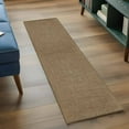 thumbnail image 4 of Brown 2x6 Kitchen Runner Rug, Farmhouse Burlap Solid Beige Color Modern Linen Texture Non-Skid Rubber Backing Large Rectangle Rugs - Living Room Bedroom Home Office, Indoor Floor Carpets Washable Rug, 4 of 9
