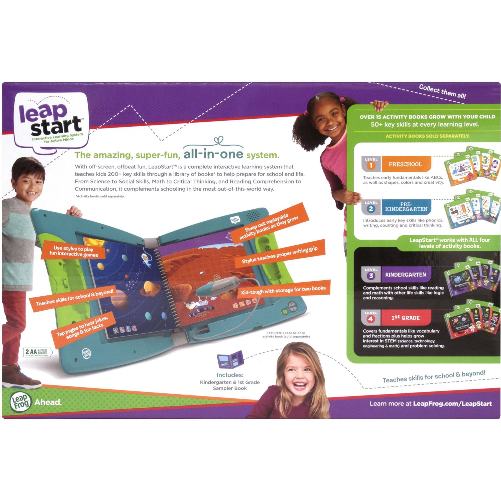 LeapFrog LeapStart Interactive Learning System Kindergarten & 1st Grade For Kids Ages 5-7 Fun Activity Bundle Learn Basic Skills For Life With Level 3 Kindergarten Educational Activity Books Set 