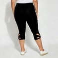 thumbnail image 6 of Spandex Capri Leggings Womens Plus Size S-5X Flower Hollow-Out Stretch High Waist Yoga Workout Jeggings Pant (3X-Large, Black), 6 of 8