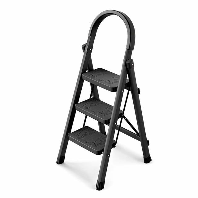 Escalera de Tijera Plegable 3 Peldaños Resistente para Tiendas, Hogar o Bodegas