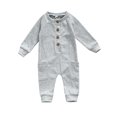 thumbnail image 1 of xiaxaixu Bébés Casual Romper, Col Rond Uni Combinaison à Manches Longues, 1 of 9