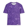thumbnail image 4 of Busydd Womens Tops Casual Short Sleeve T-Shirts Summer Tops Fashion Round Neck Sequin Tops for Women Comfort Versatile Going Out Tops Blouses, 4 of 4