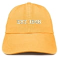thumbnail image 1 of Trendy Apparel Shop EST 1946 Embroidered - 72nd Birthday Gift Pigment Dyed Washed Cap - Black, 1 of 2