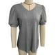 thumbnail image 2 of Blusa con cuello en V y mangas abullonadas, camiseta con cuello en V para mujer, camiseta de manga corta abullonada, camiseta con mangas abullonadas de encaje, mejora tu experiencia, 2 of 3
