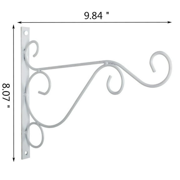 Heavy Duty Wall Mounted Plant Hanger Hook, Rust-Resistants Metal Bracket for Hanging Flower Pots, Birds Feeders, Lanterns Indoor & Outdoor Use, Space Saving Decorative Hook Bracket