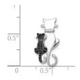 thumbnail image 4 of 14k White Gold Black and Accent Diamond Cats Chain Slide, 4 of 4