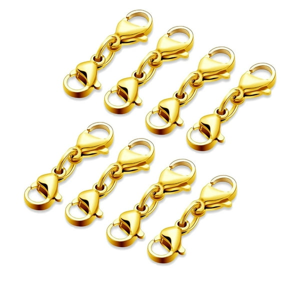 8 Pcs Double Lobster Clasp Connector Bracelet Extension Clasp Necklace Extender